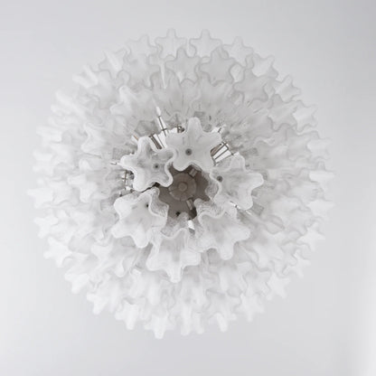 Murano white glass tubes chandelier by korewolamp showcasing elegant glass tubes and intricate lighting design