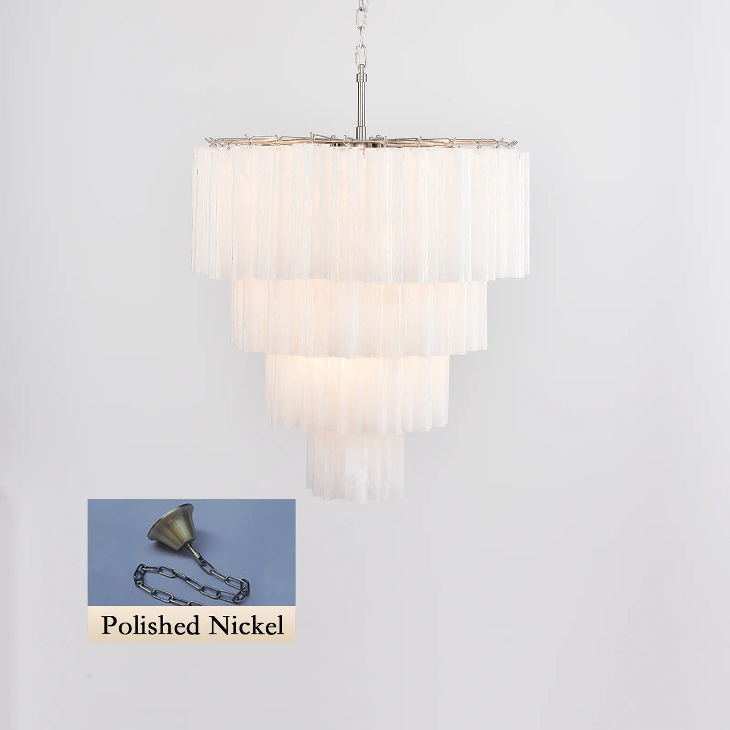Murano White Glass Tubes Chandelier - Nuvé