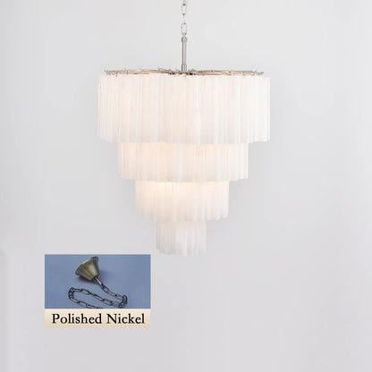 Murano White Glass Tubes Chandelier - Nuvé
