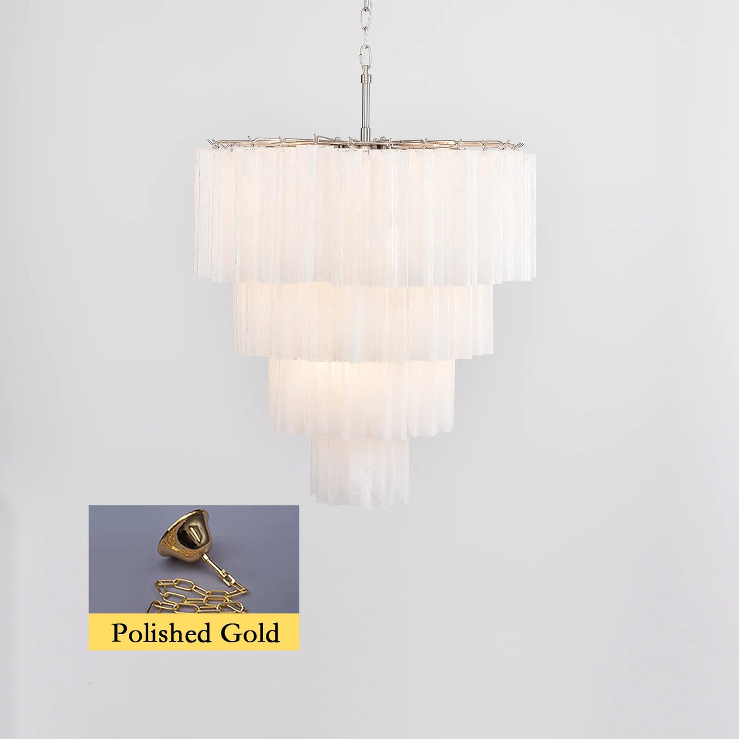 Murano White Glass Tubes Chandelier - Nuvé