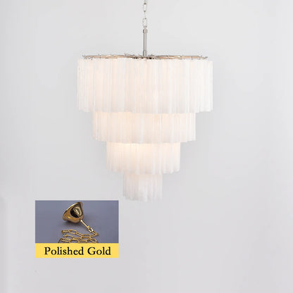 Murano White Glass Tubes Chandelier - Nuvé