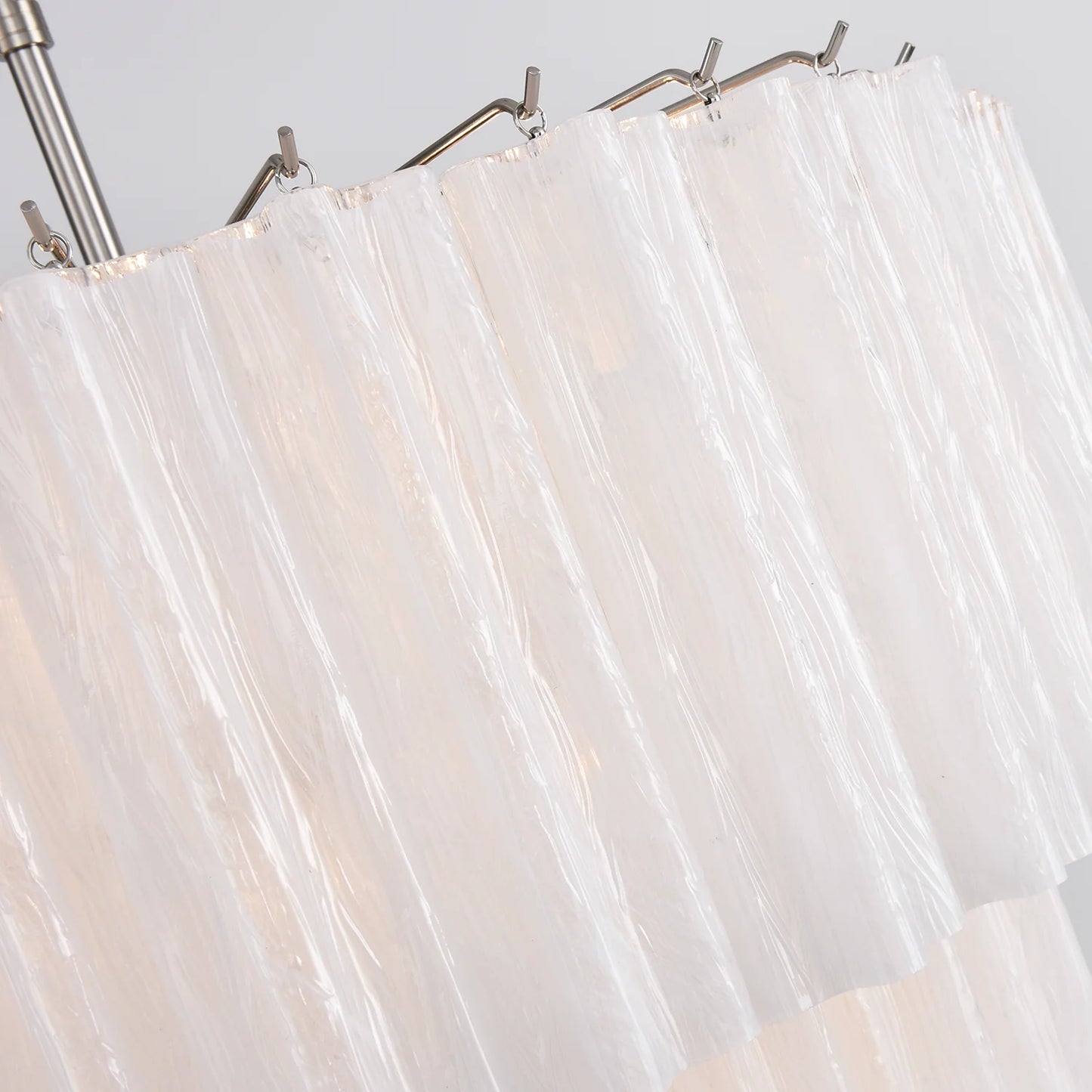 Murano White Glass Tubes Chandelier - Nuvé