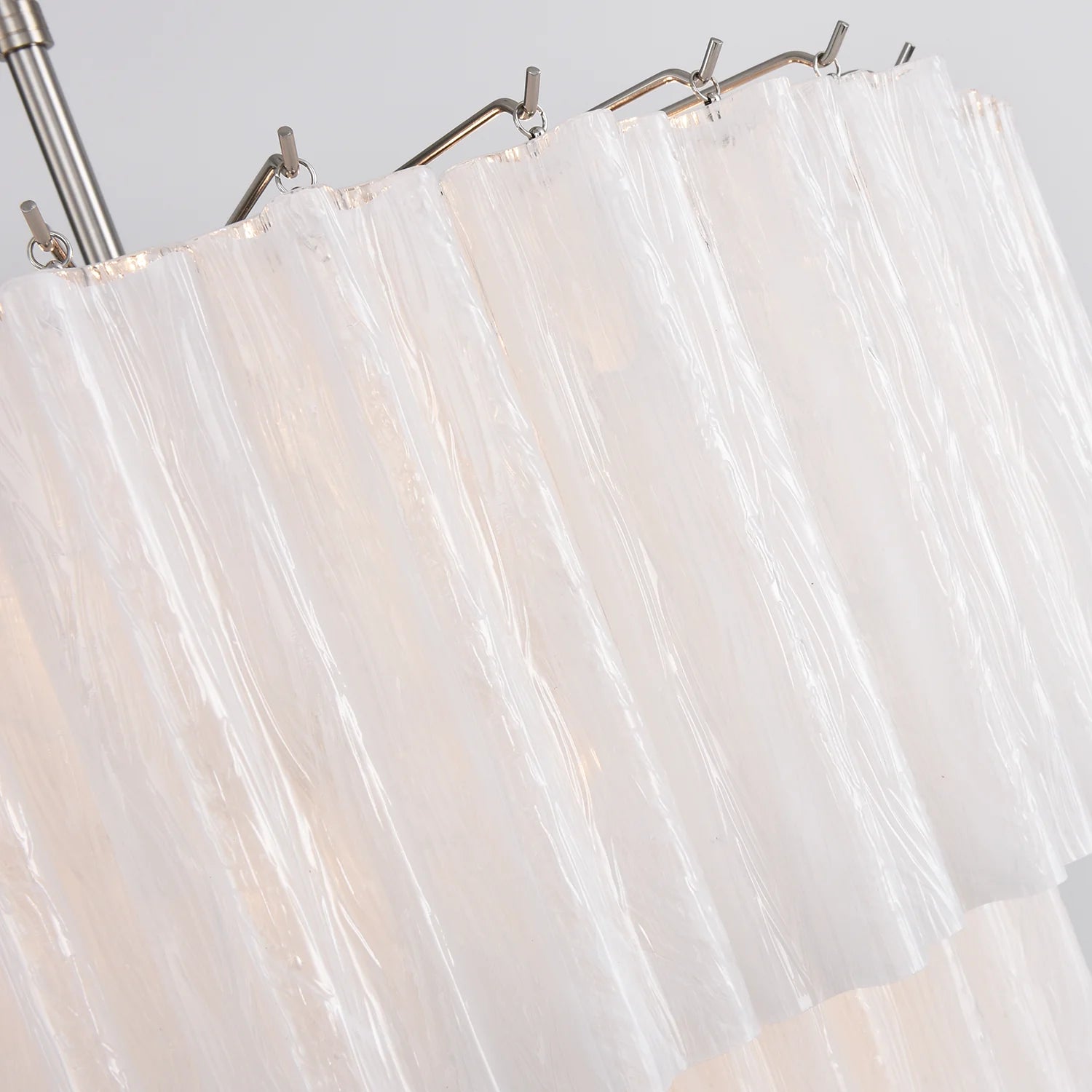 Murano White Glass Tubes Chandelier - Nuvé