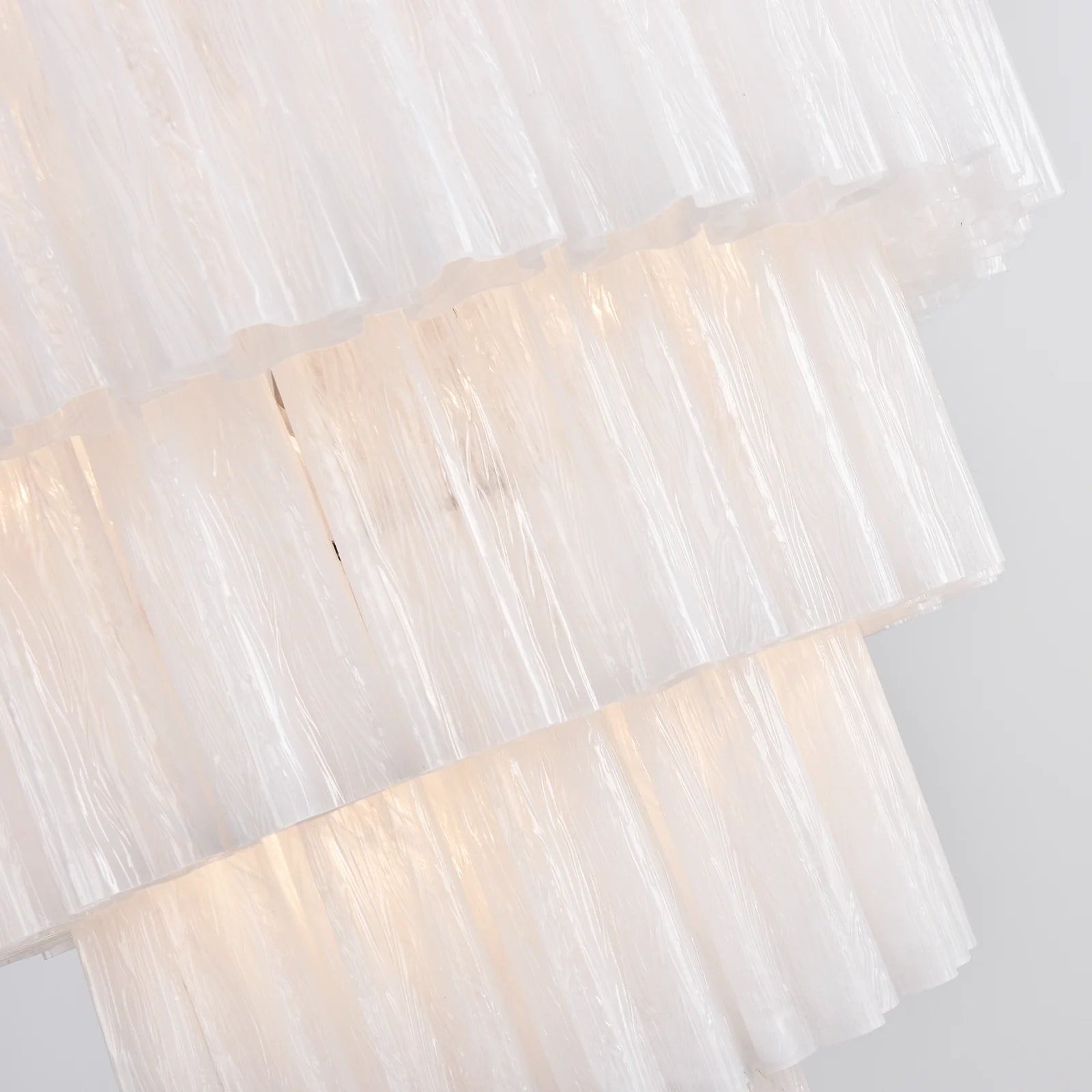 Murano White Glass Tubes Chandelier - Nuvé