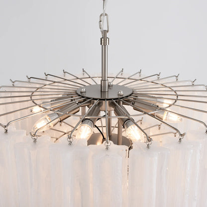Murano White Glass Tubes Chandelier - Nuvé