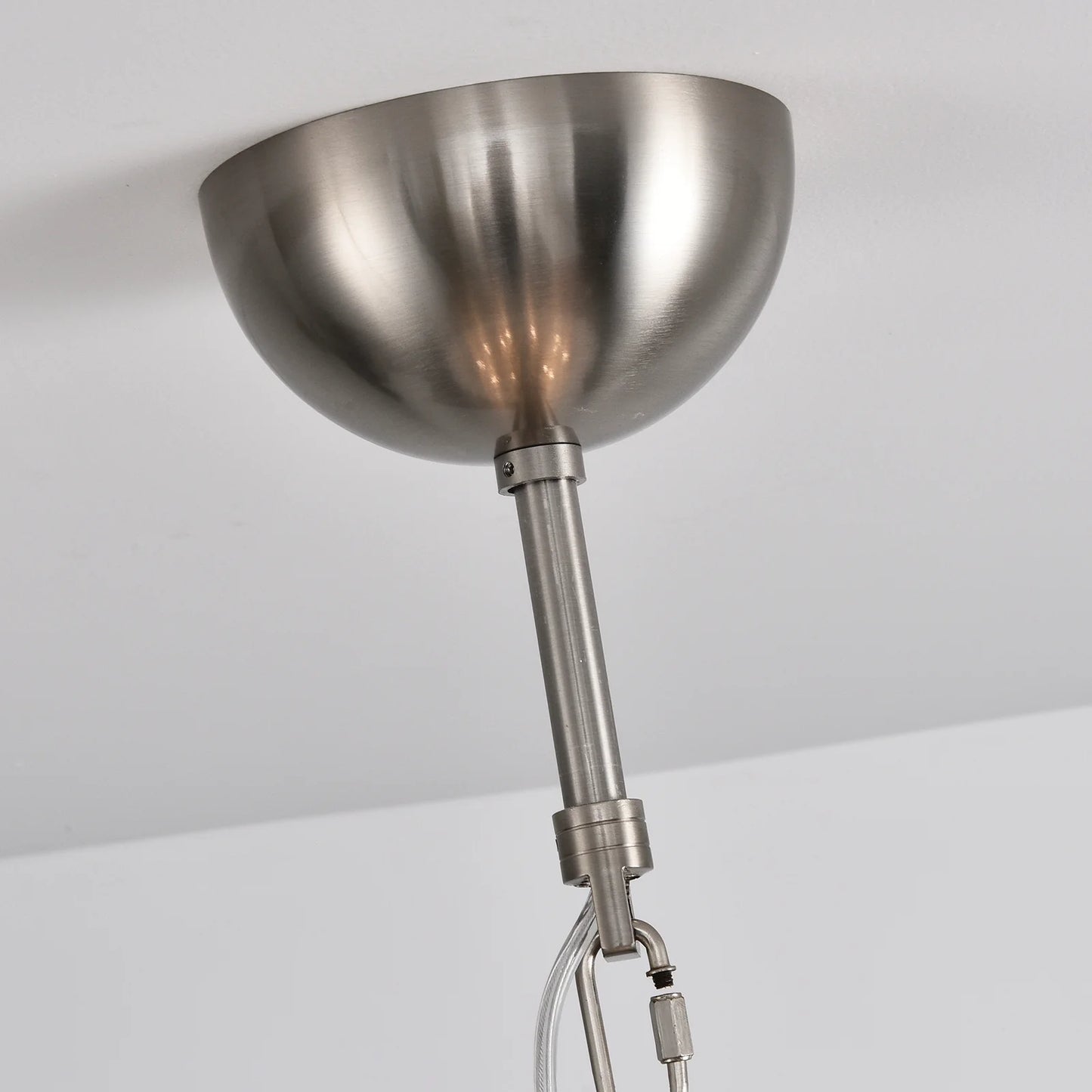 Murano white glass tubes chandelier by korewolamp, featuring elegant glass tubes arranged in a modern chandelier design.