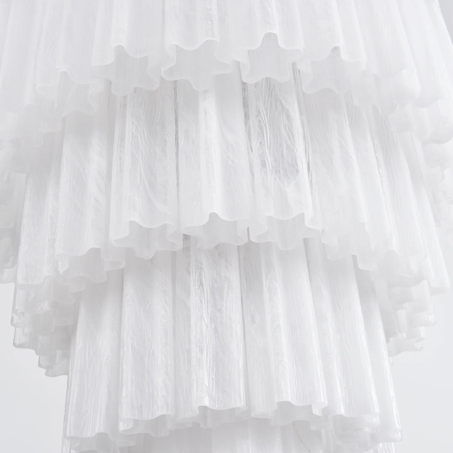 Murano White Glass Tubes Chandelier - Nuvé