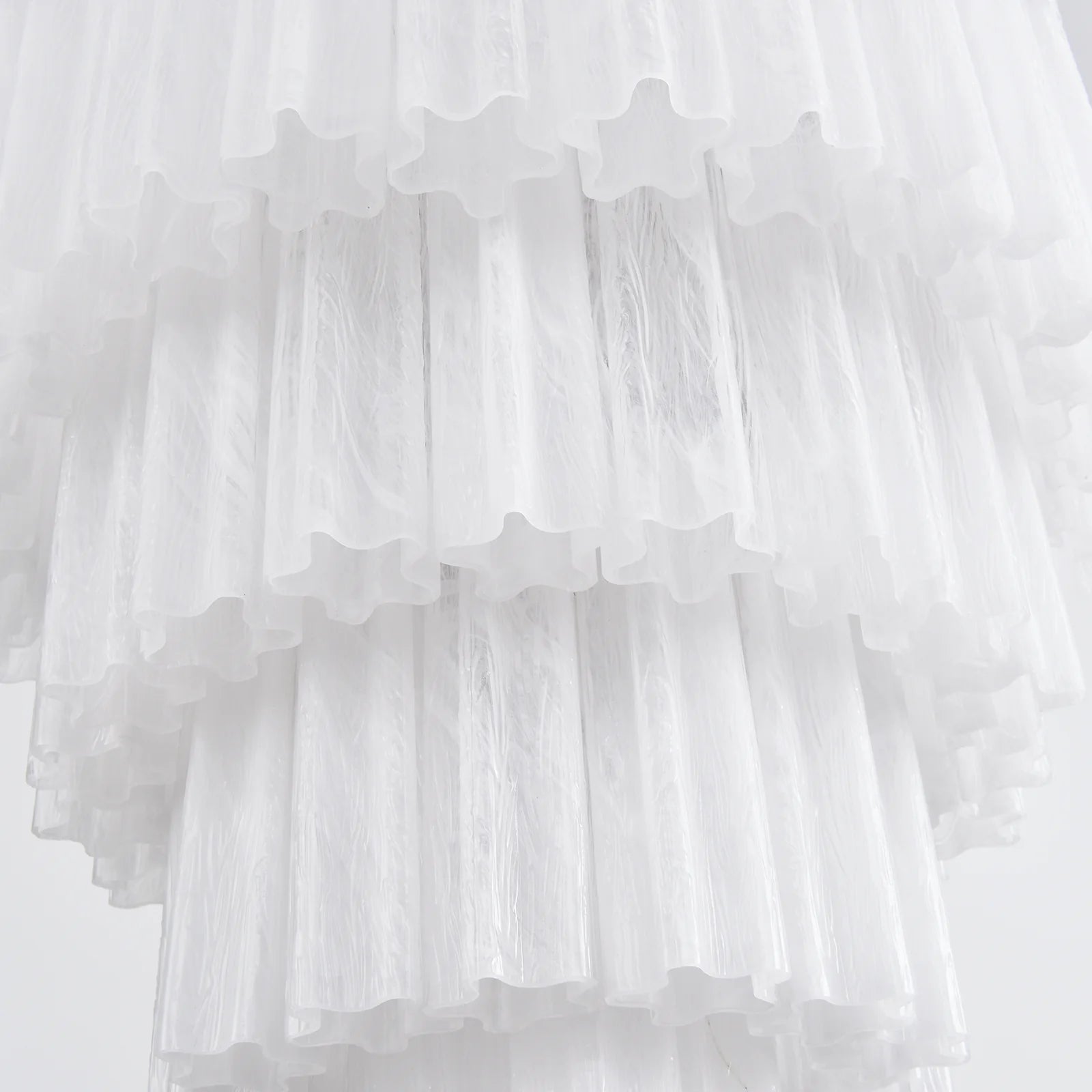Murano White Glass Tubes Chandelier - Nuvé