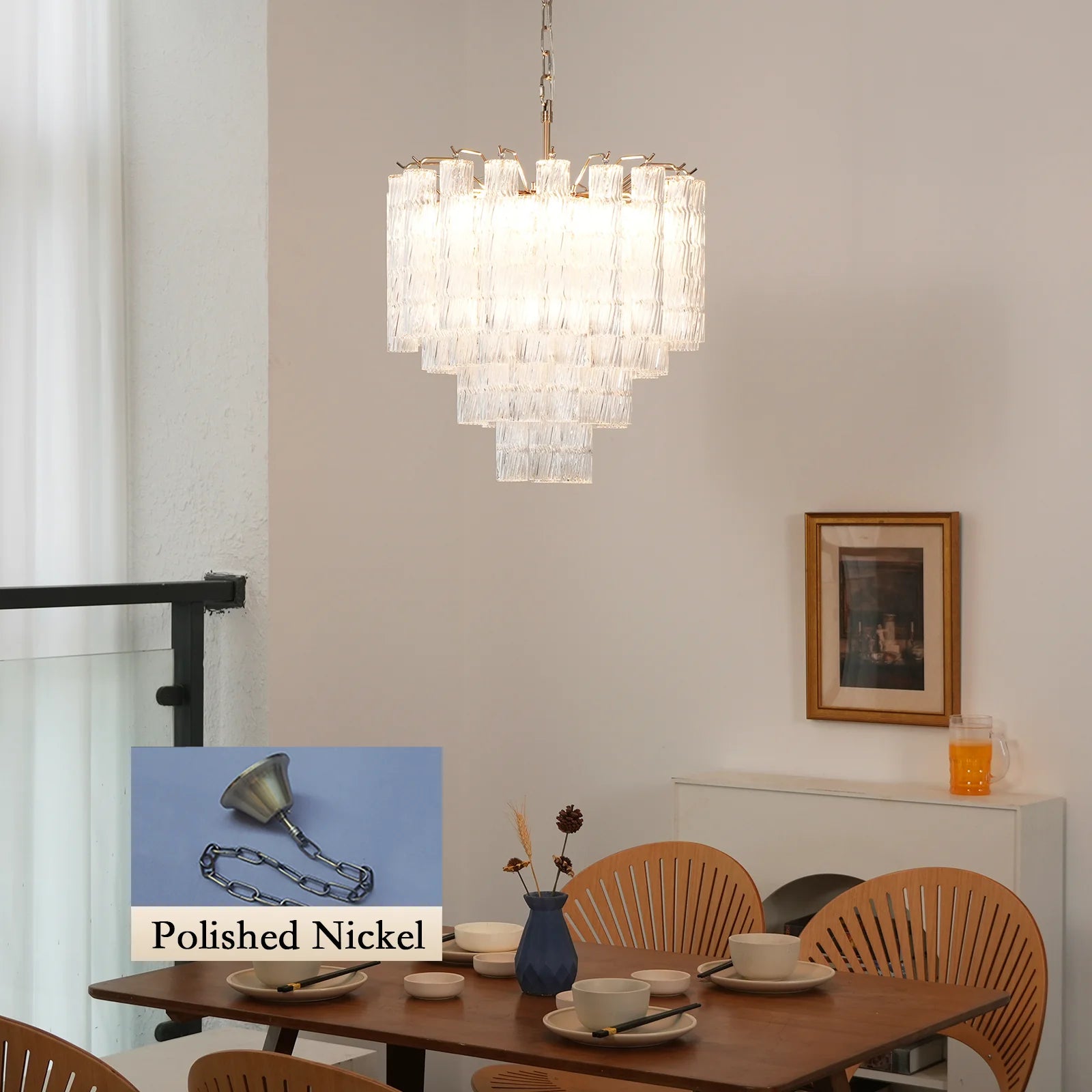 Murano Wave Glass Tube Chandelier - Nuvé