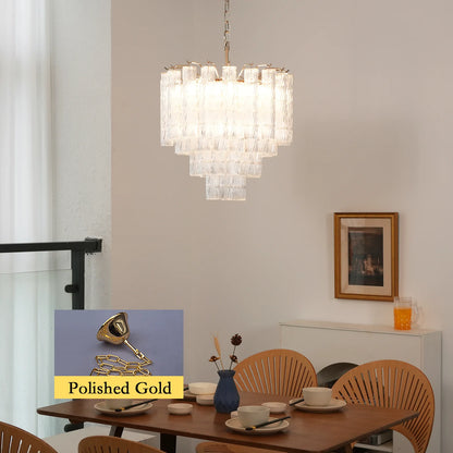 Murano Wave Glass Tube Chandelier - Nuvé
