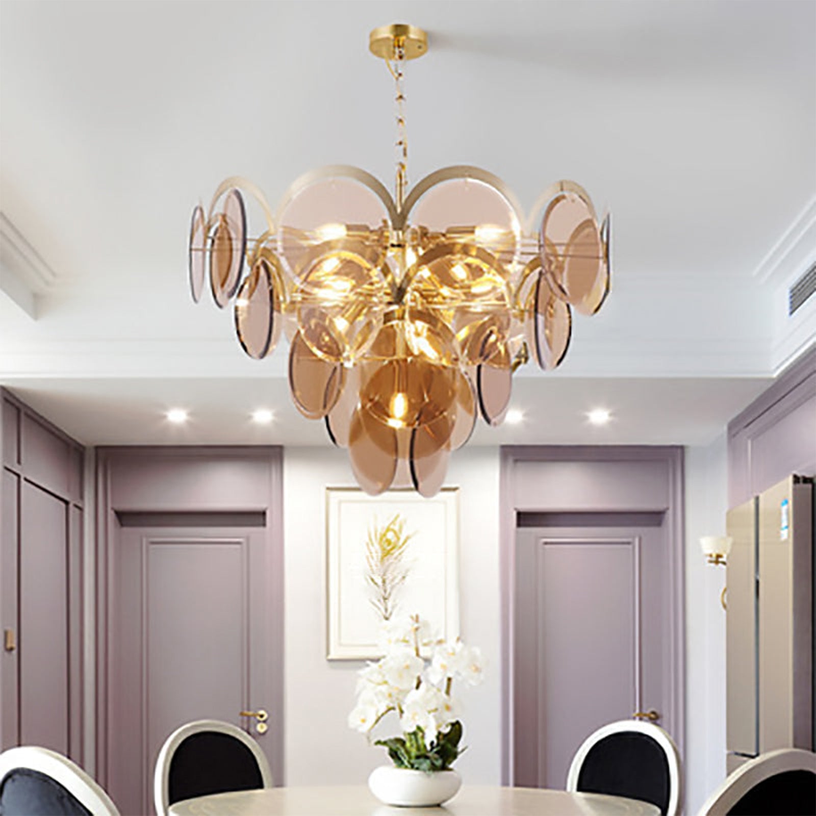 Murano Wrought Iron Glass Chandelier - Nuvé