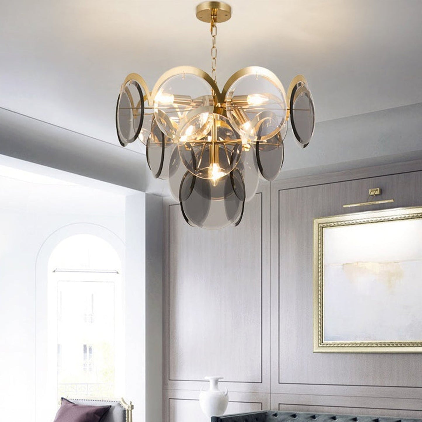 Murano Wrought Iron Glass Chandelier - Nuvé