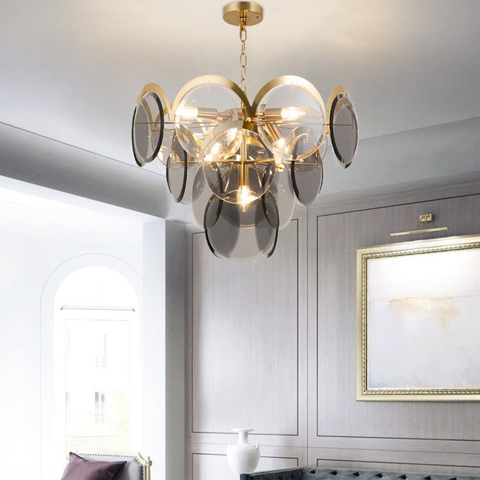 Murano Wrought Iron Glass Chandelier - Nuvé