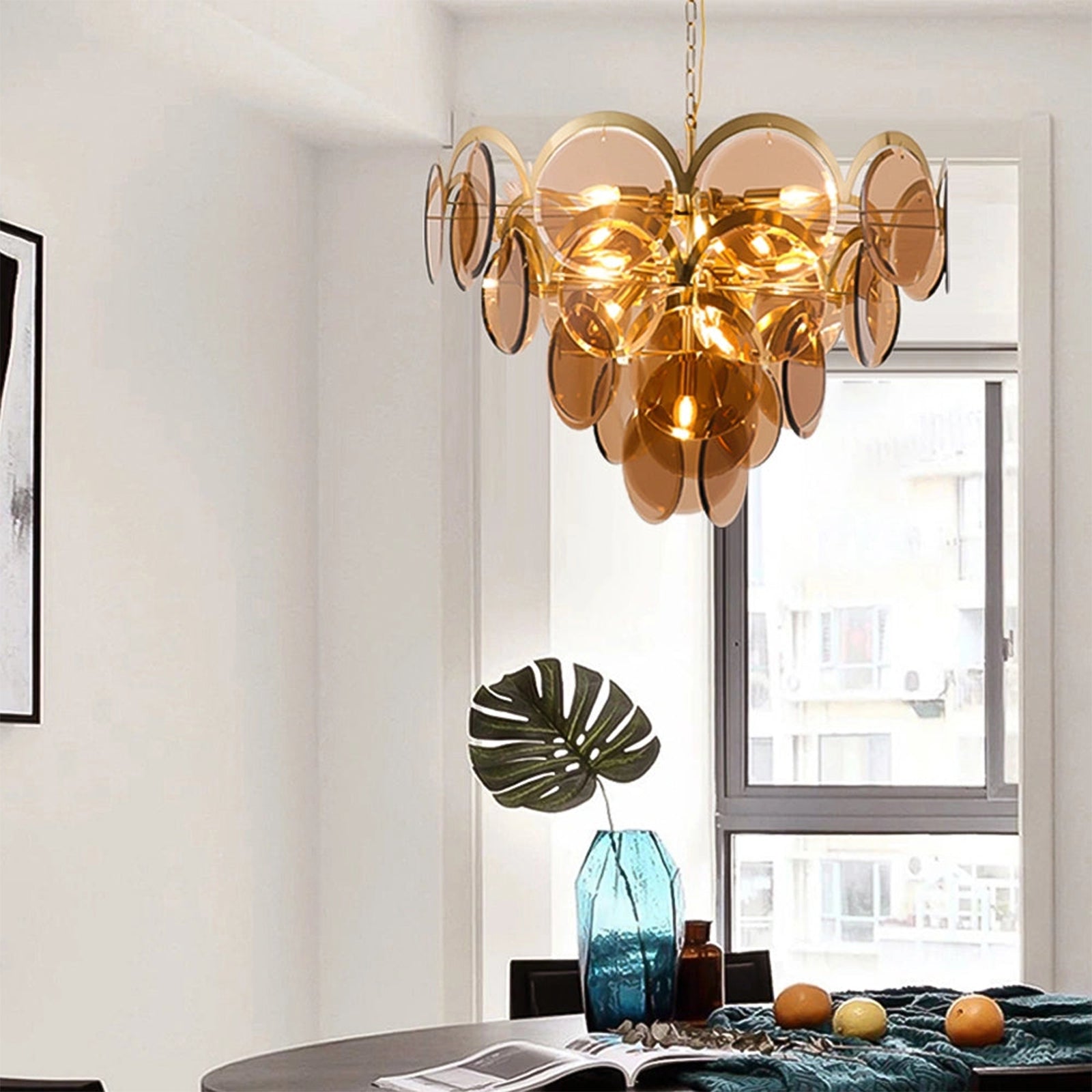 Murano Wrought Iron Glass Chandelier - Nuvé
