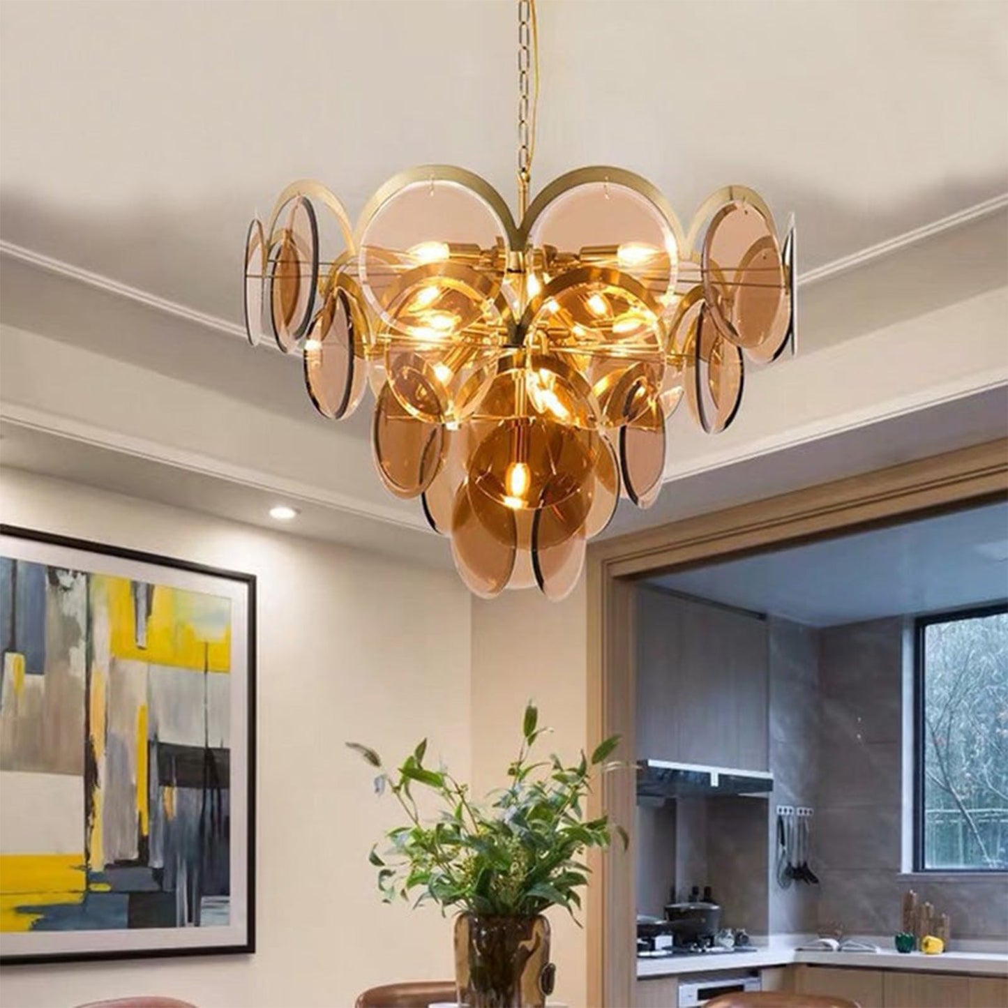 Murano Wrought Iron Glass Chandelier - Nuvé