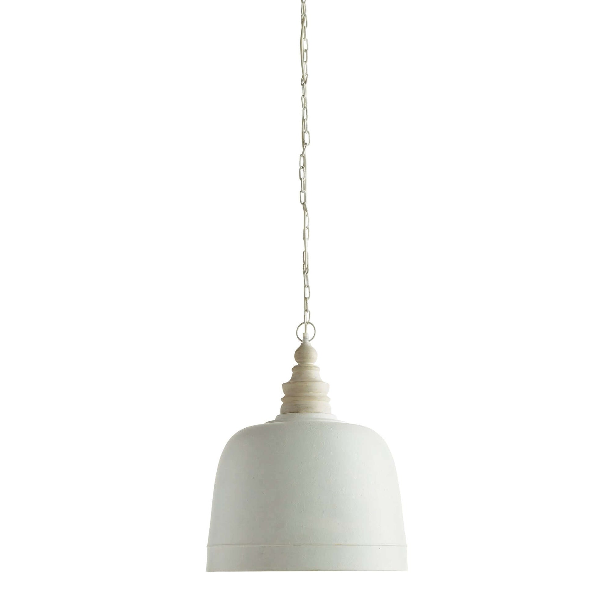 White Farmhouse Dome Pendant Light with Gold Interior - Nuvé