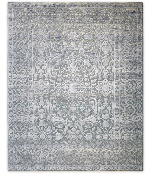 8'x10'  Modern Hand made Hand-spun wool and Handspun Bamboo Silk  Area  Rug  | The Rug Decor | TRD2021810 - Nuvé