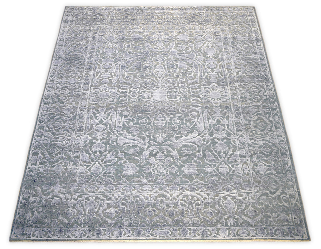 8'x10'  Modern Hand made Hand-spun wool and Handspun Bamboo Silk  Area  Rug  | The Rug Decor | TRD2021810 - Nuvé