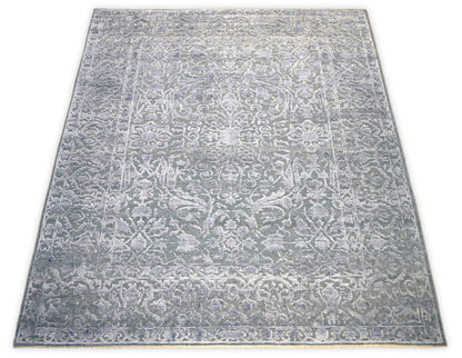 8'x10'  Modern Hand made Hand-spun wool and Handspun Bamboo Silk  Area  Rug  | The Rug Decor | TRD2021810 - Nuvé