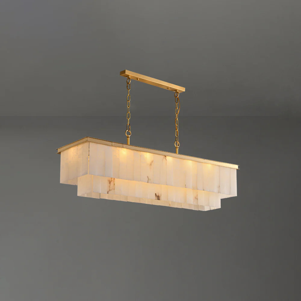 Natural Alabaster Dining Room Chandelier