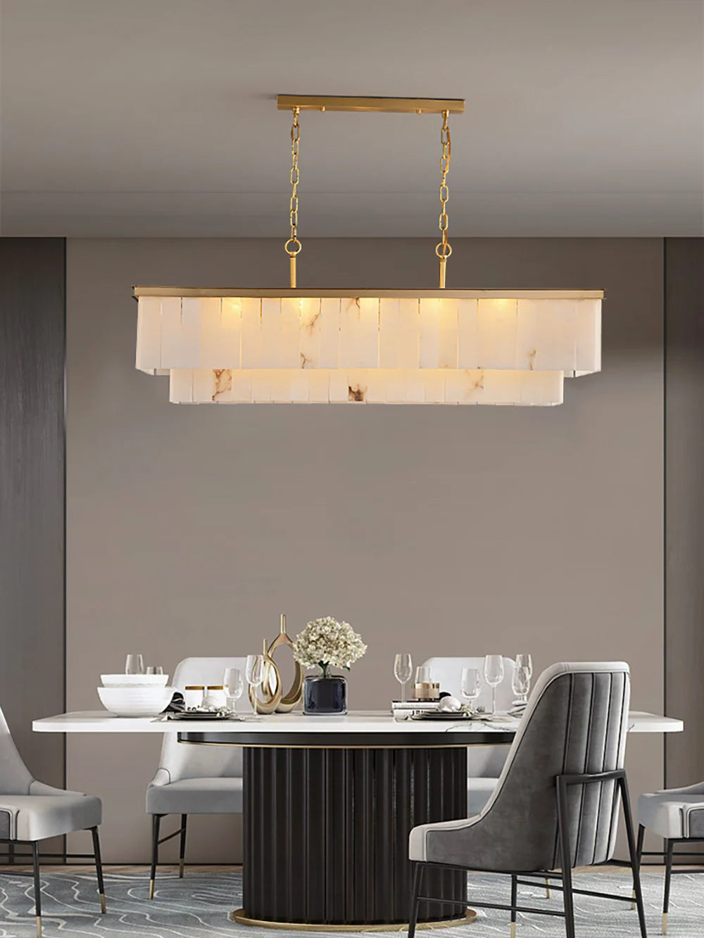 Natural Marble Dining Room Chandelier - Nuvé