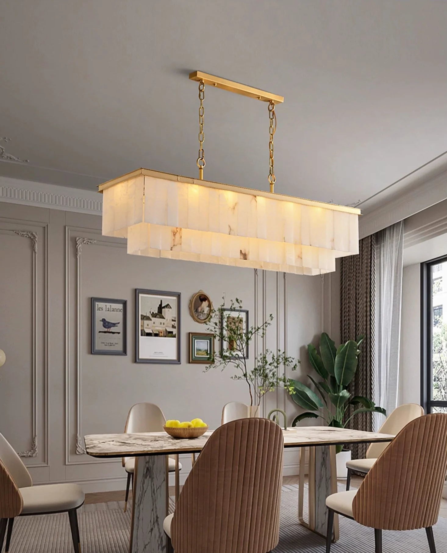 Natural Marble Dining Room Chandelier - Nuvé