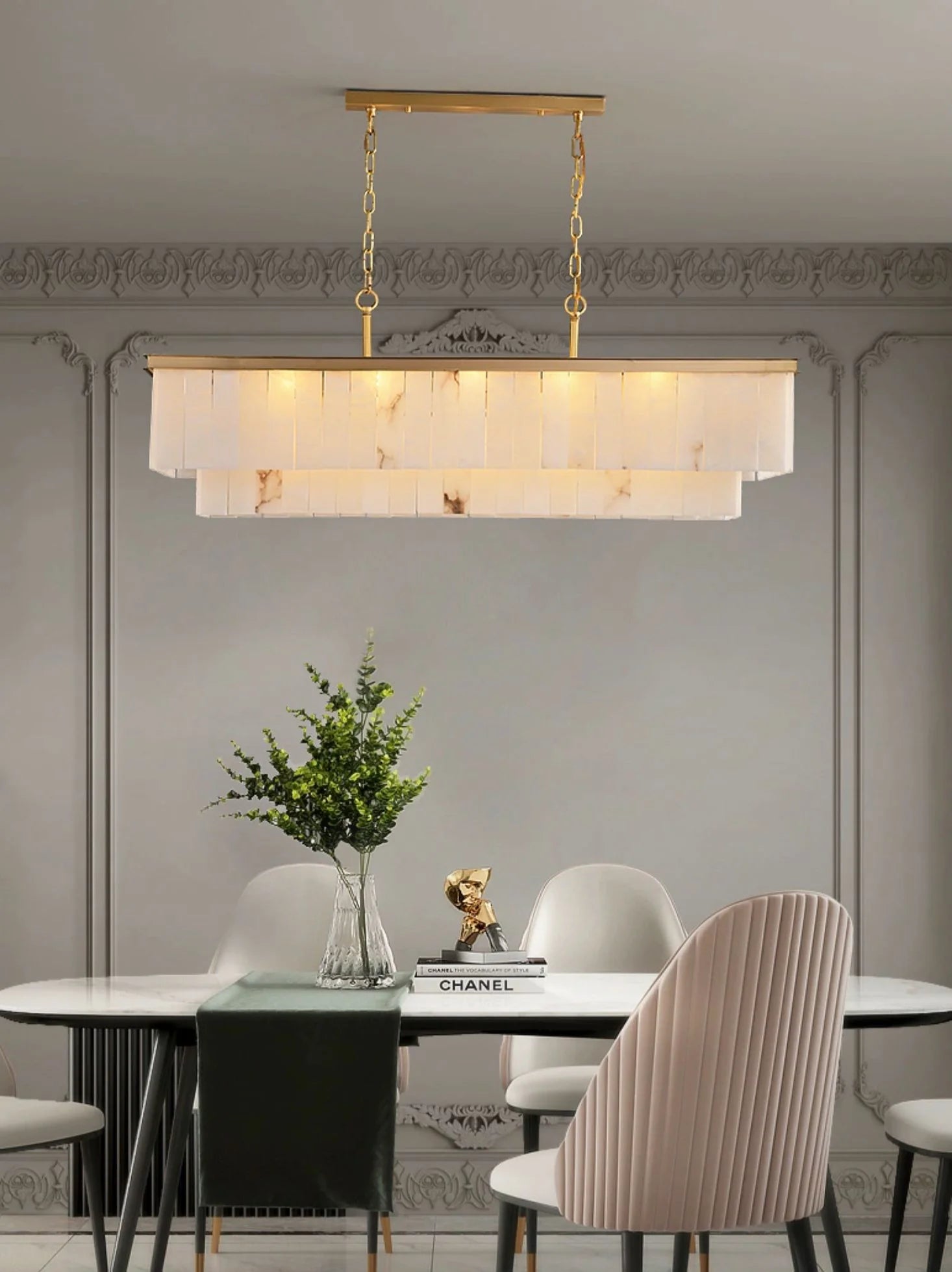 Natural Marble Dining Room Chandelier - Nuvé