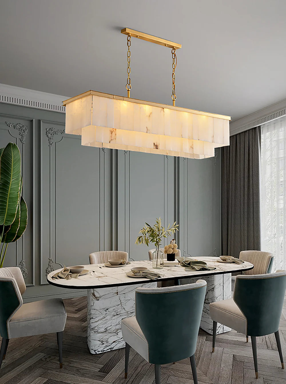 Natural Marble Dining Room Chandelier - Nuvé