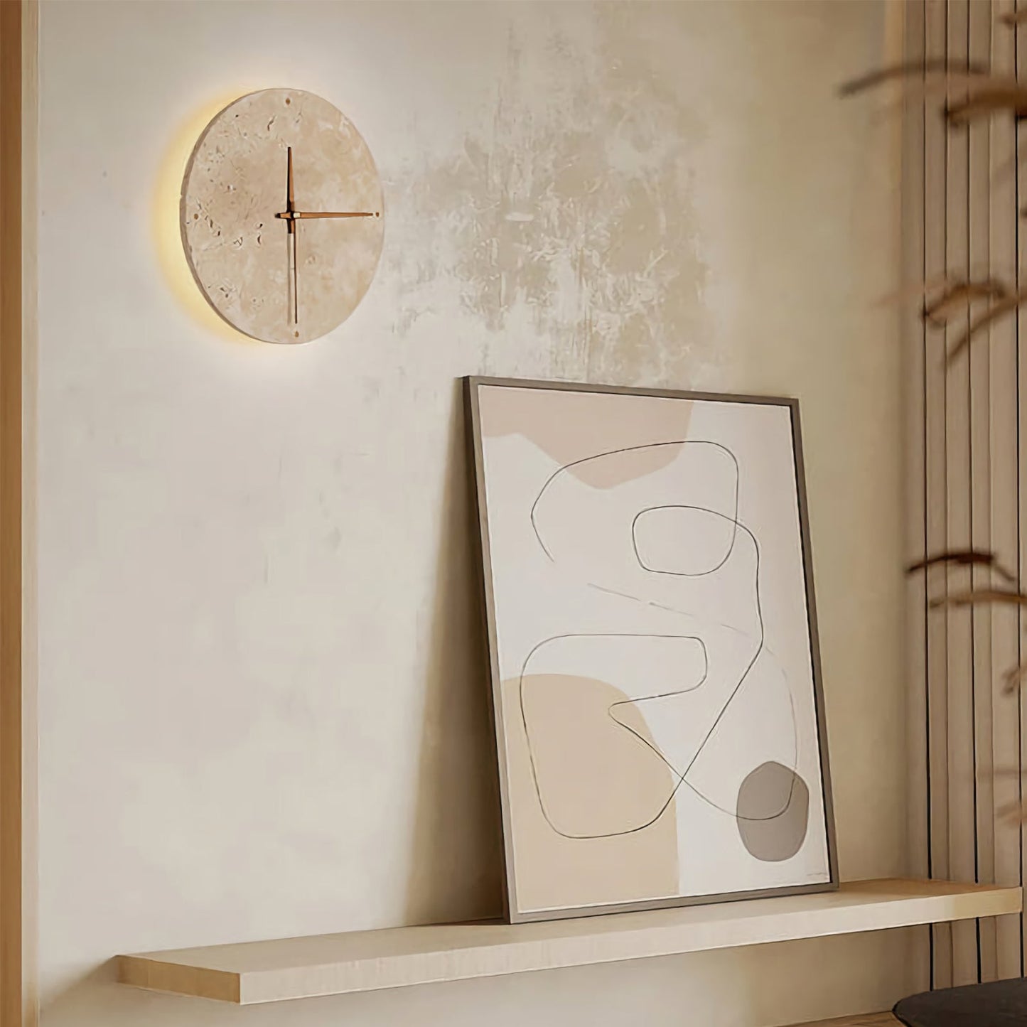 Natural Stone Clock Wall Lamp - Nuvé