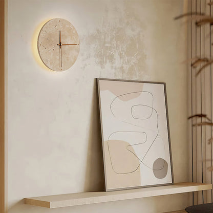 Natural Stone Clock Wall Lamp - Nuvé