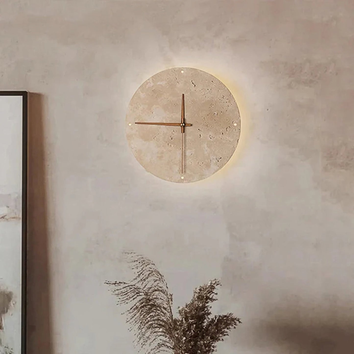 Natural Stone Clock Wall Lamp - Nuvé