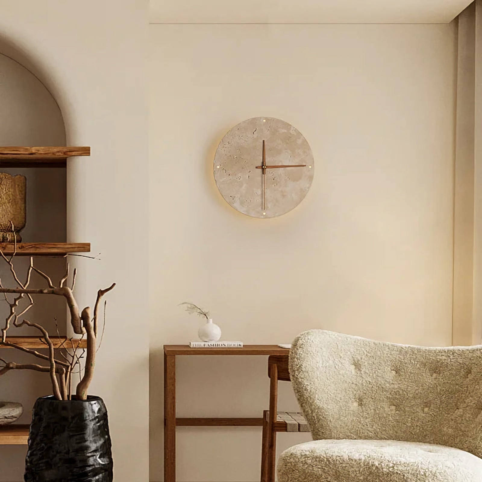 Natural Stone Clock Wall Lamp - Nuvé