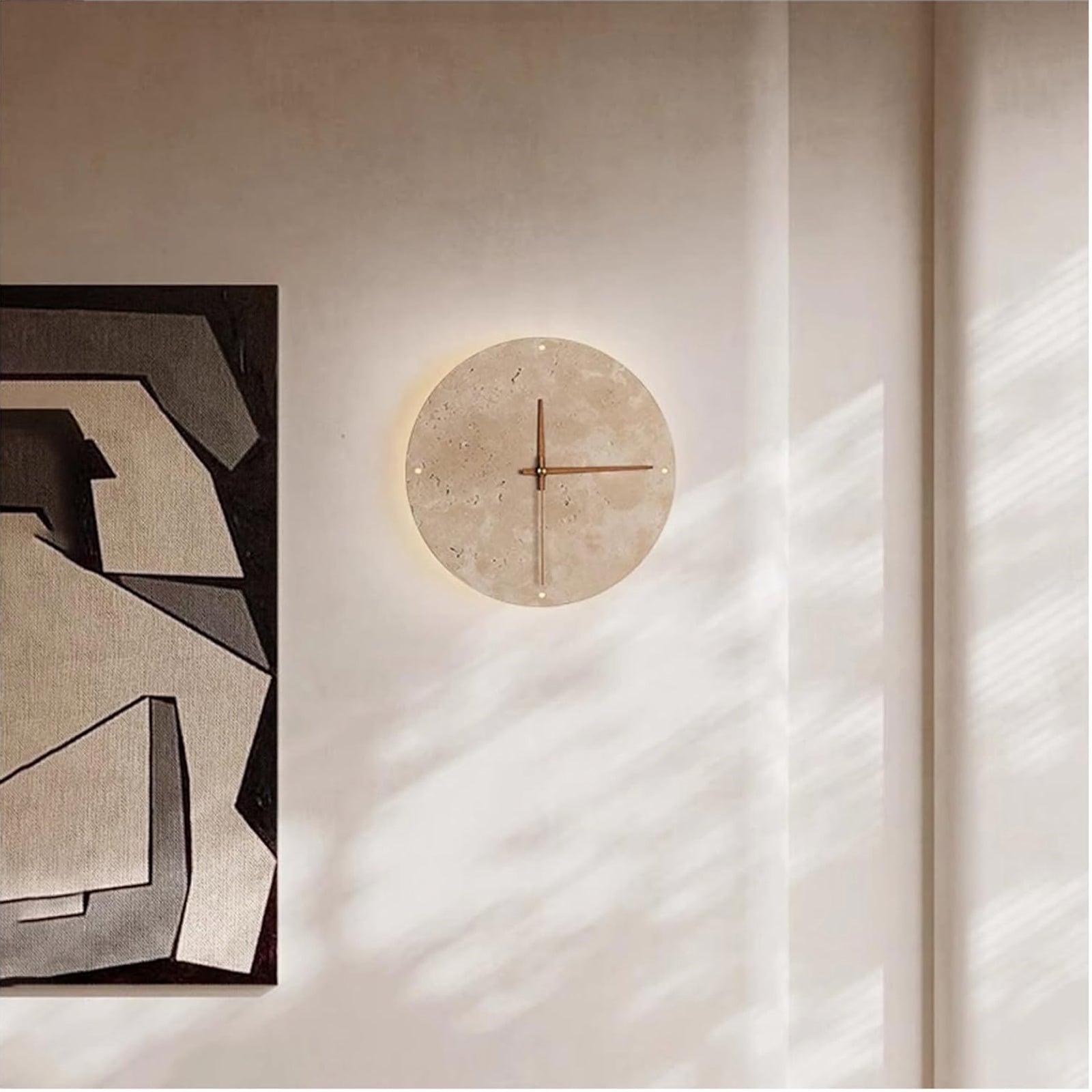 Natural Stone Clock Wall Lamp - Nuvé
