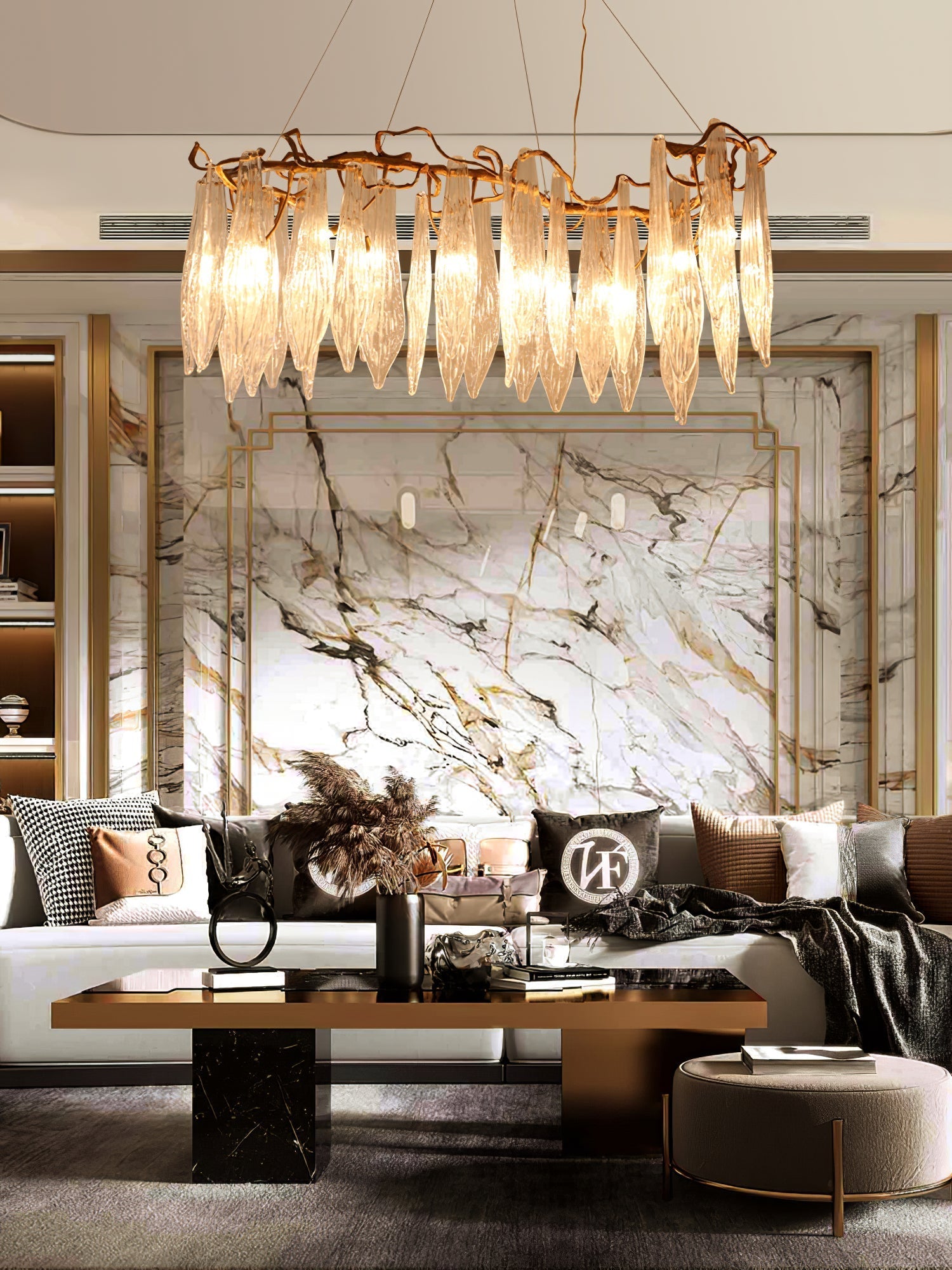 Niagara Brass Crystal Chandelier - Nuvé