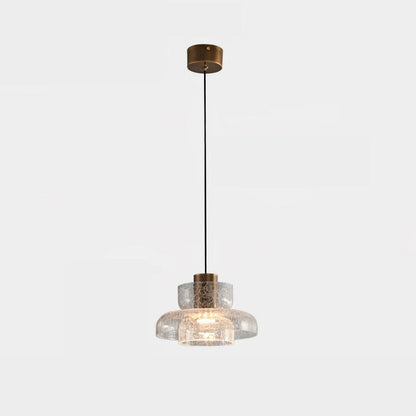 Nordic Gold Crackle Glass Pendant Light