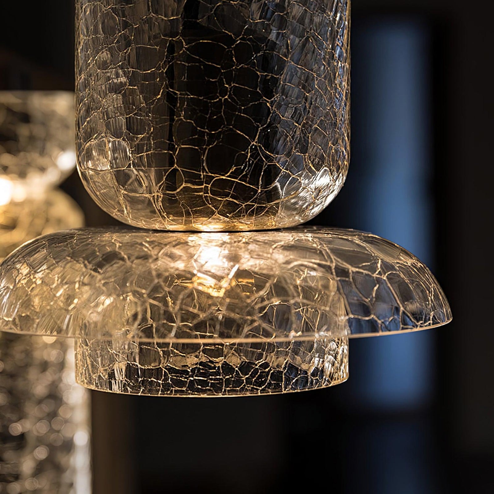 Nordic Gold Crackle Glass Pendant Light - Nuvé