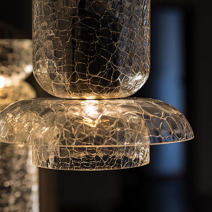 Nordic Gold Crackle Glass Pendant Light