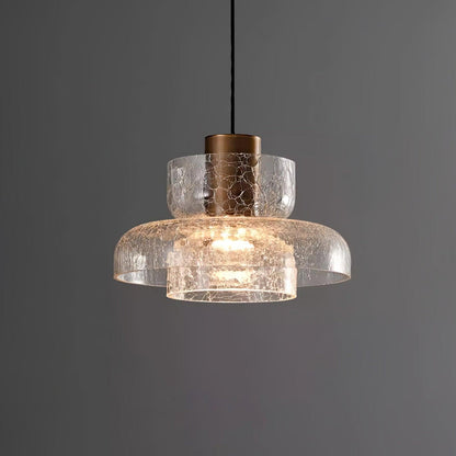 Nordic Gold Crackle Glass Pendant Light