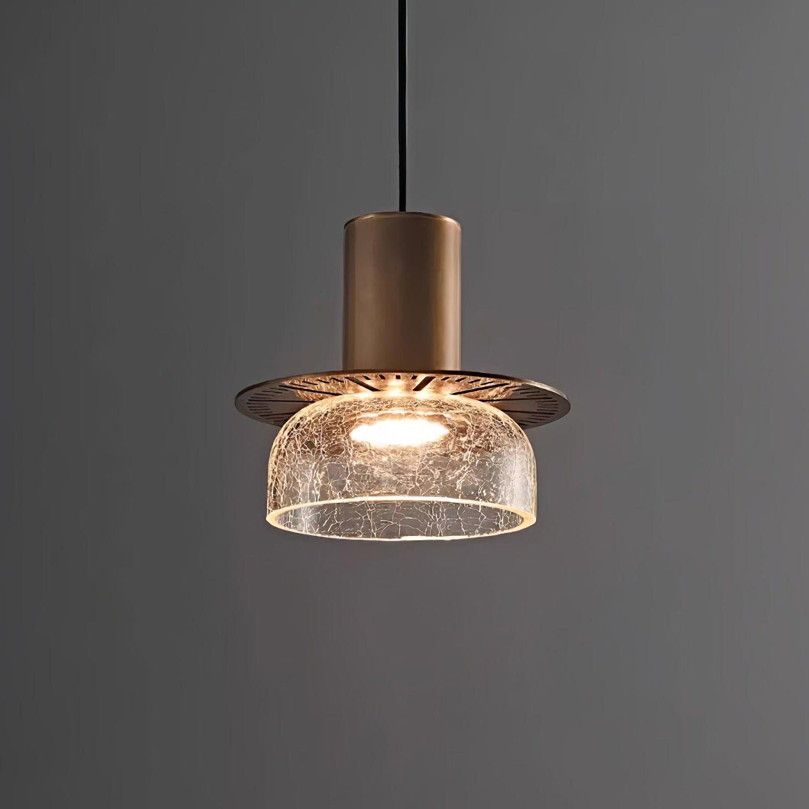 Nordic Gold Crackle Glass Pendant Light - Nuvé