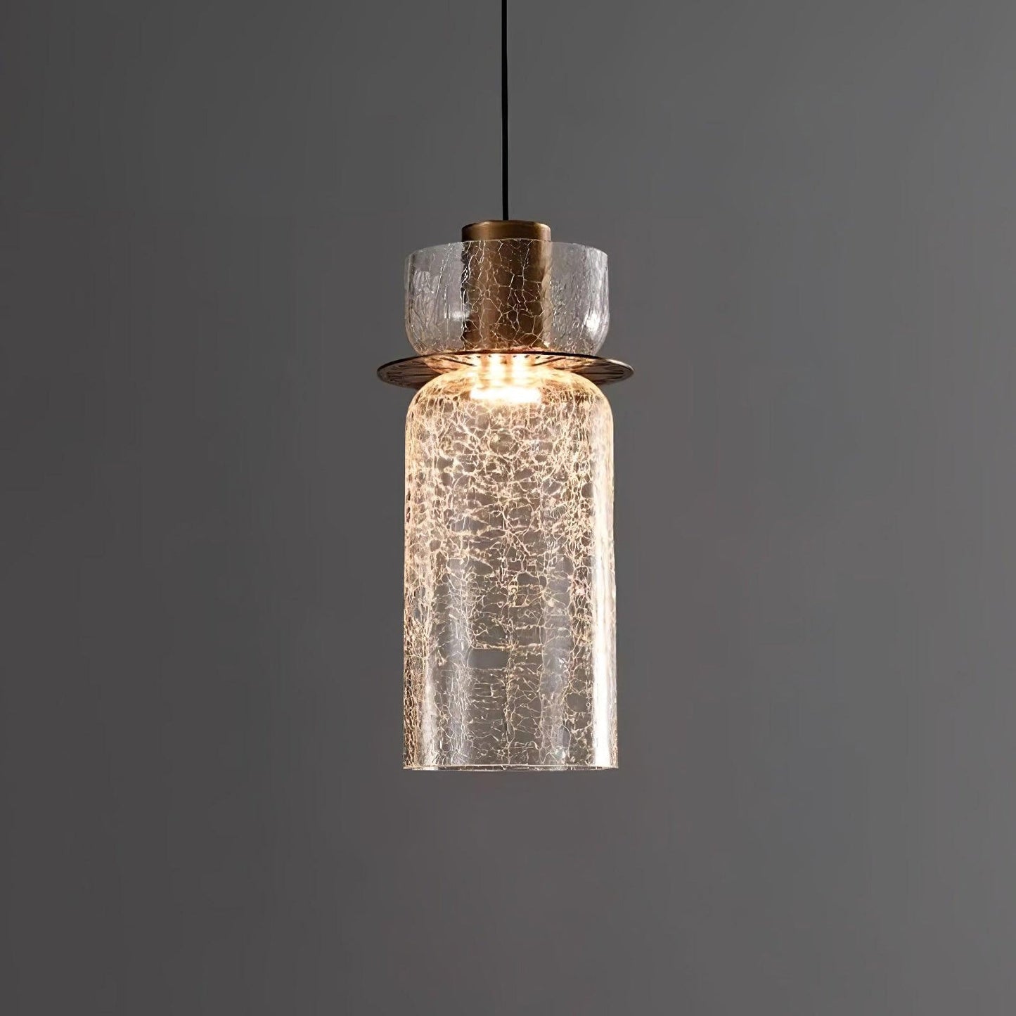 Nordic Gold Crackle Glass Pendant Light