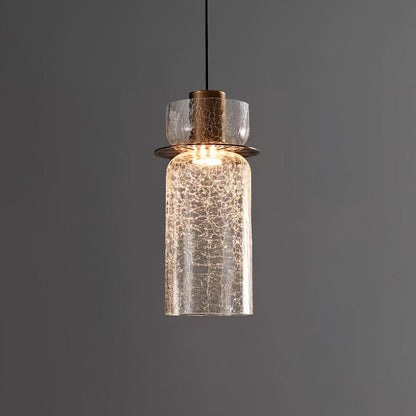 Nordic Gold Crackle Glass Pendant Light
