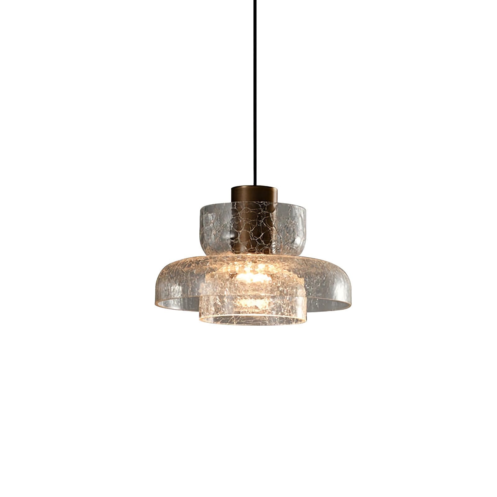 Nordic Gold Crackle Glass Pendant Light - Nuvé