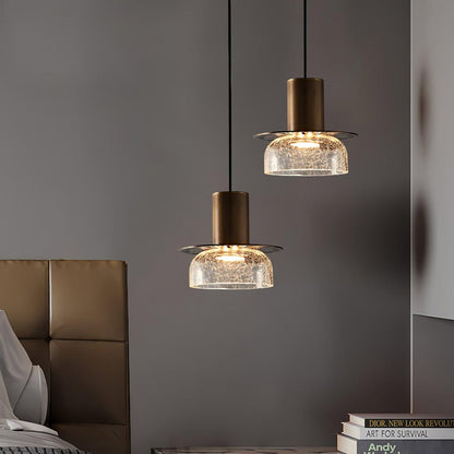 Nordic Gold Crackle Glass Pendant Light