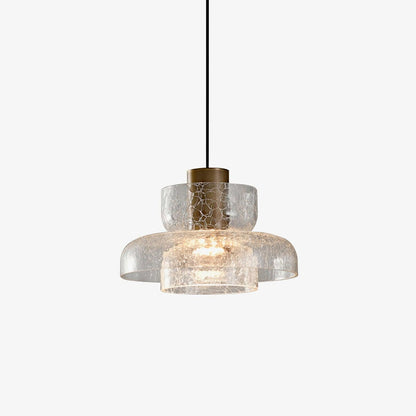 Nordic Gold Crackle Glass Pendant Light - Nuvé