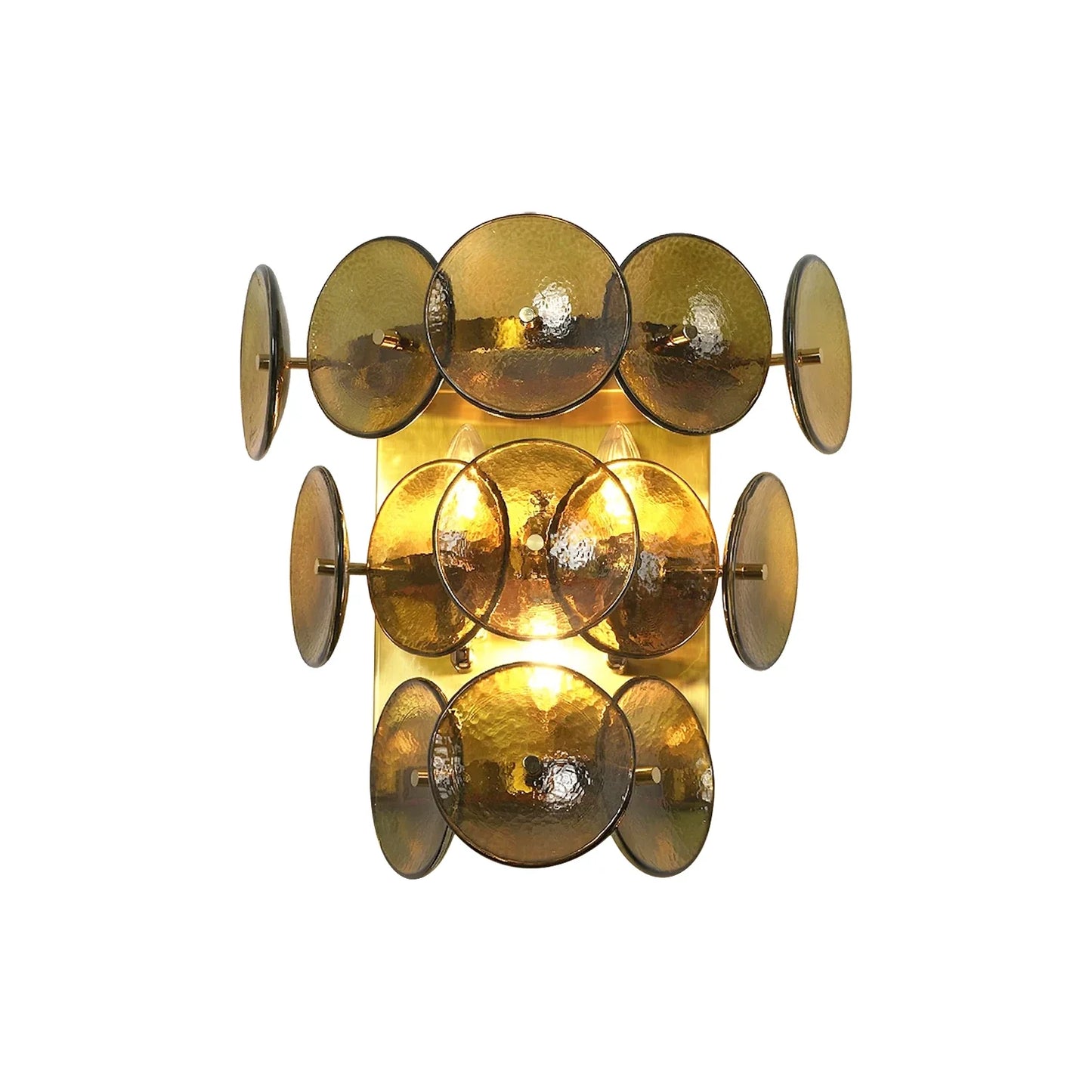 Olive Green Disc Glass Wall Lamp