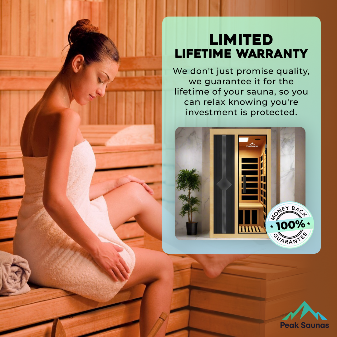Peak Saunas Olympus Luxury 1-2 Person FAR Infrared Sauna with Smart WiFi App Control - Nuvé