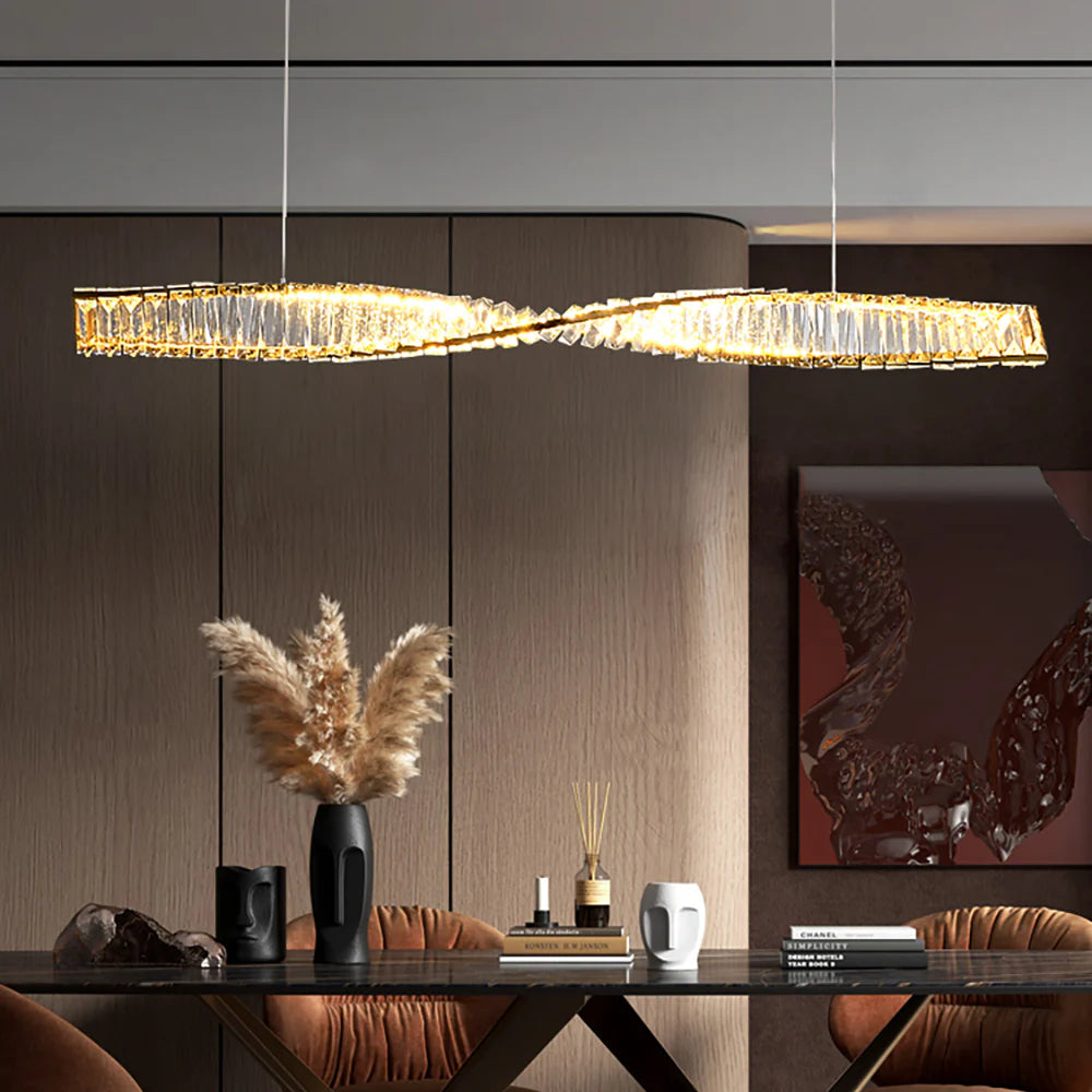 Linear Luxury Spiral Crystal Chandelier - Nuvé
