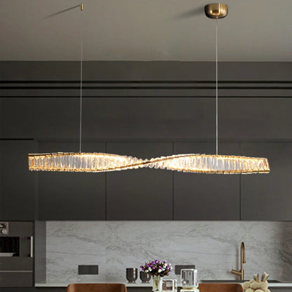Linear Luxury Spiral Crystal Chandelier - Nuvé