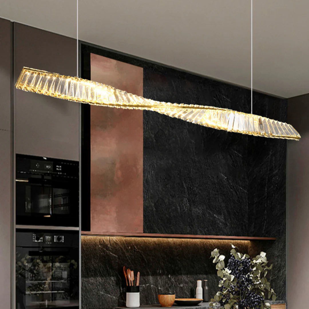 Linear Luxury Spiral Crystal Chandelier - Nuvé