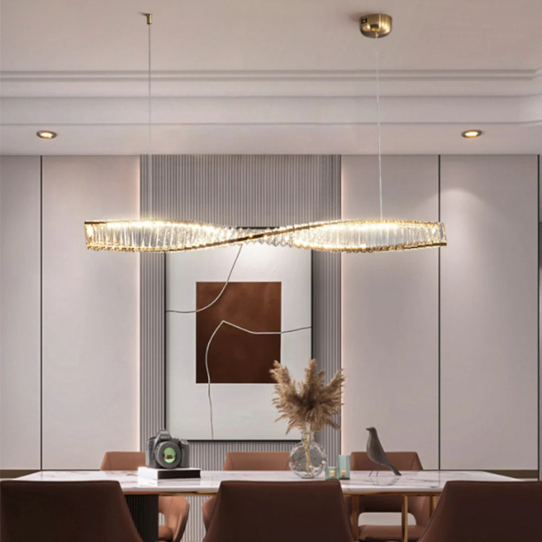 Linear Luxury Spiral Crystal Chandelier - Nuvé